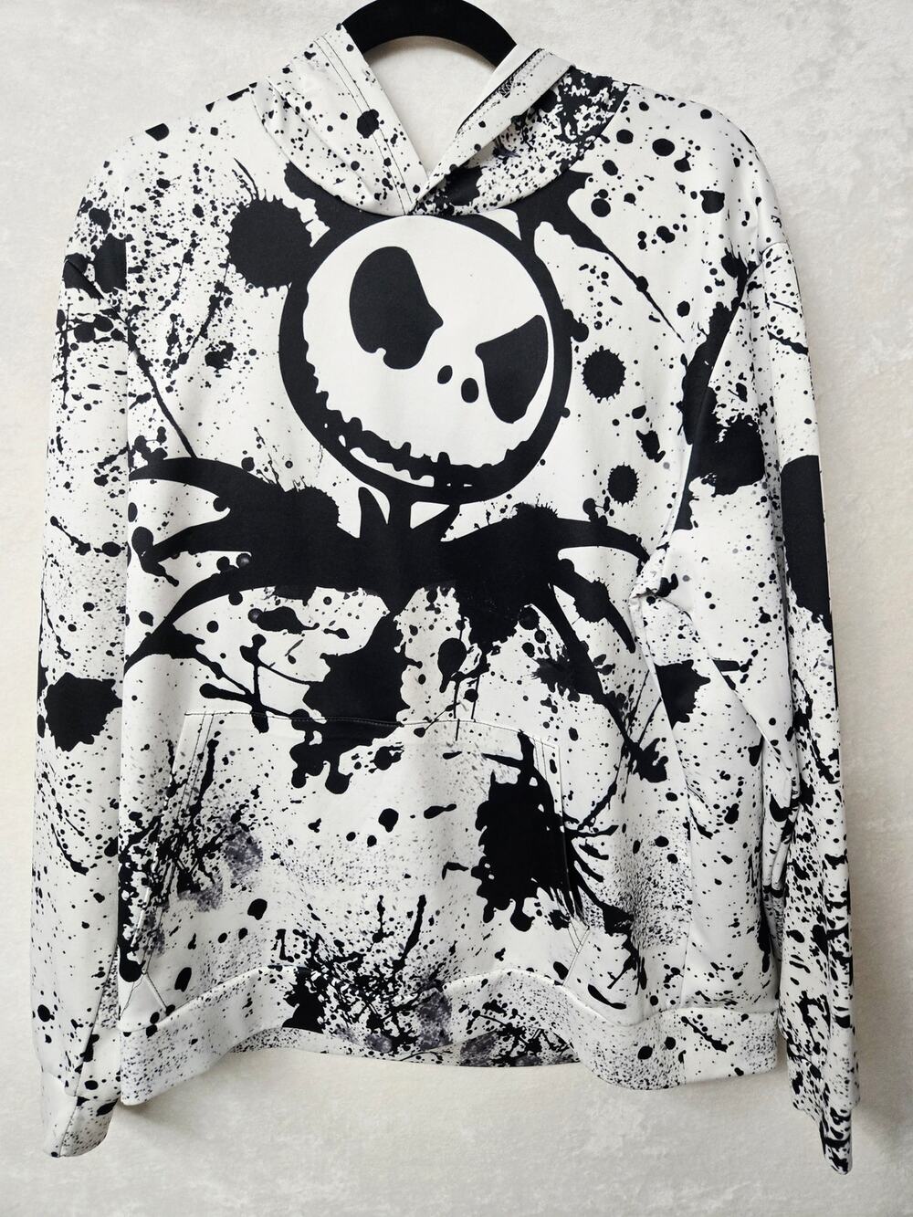Unbranded Jack Skellington Paint Splatter M Hoodie Goth Grunge Punk Pullover